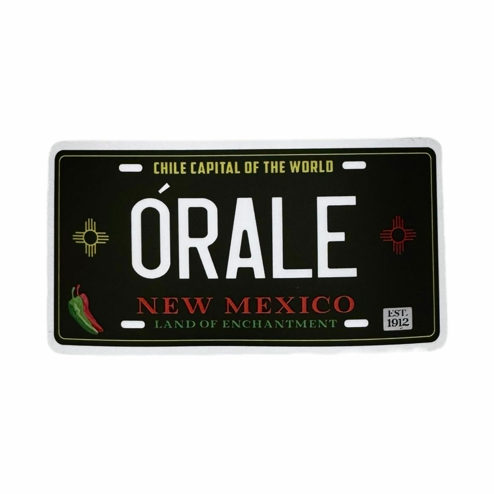 Orale License Plate Sticker