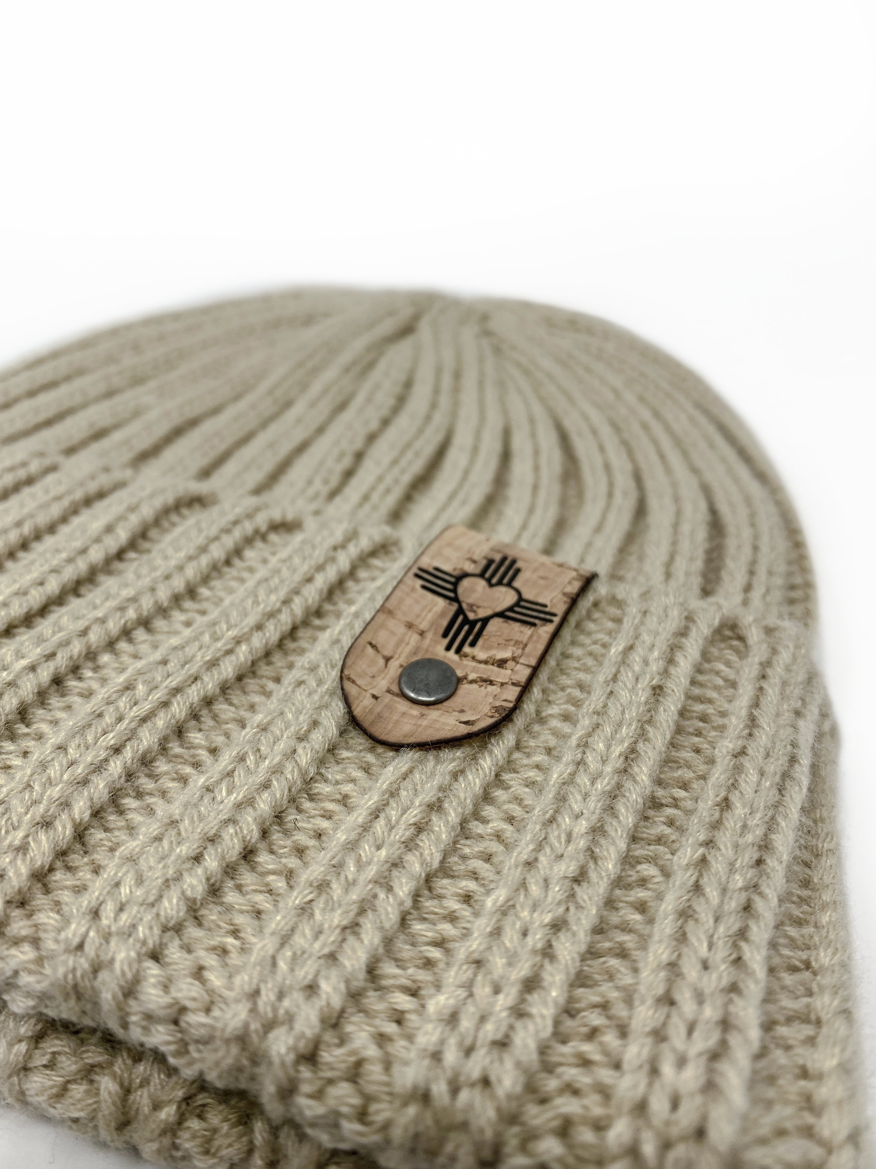 Cable Knit Beanie-Beige