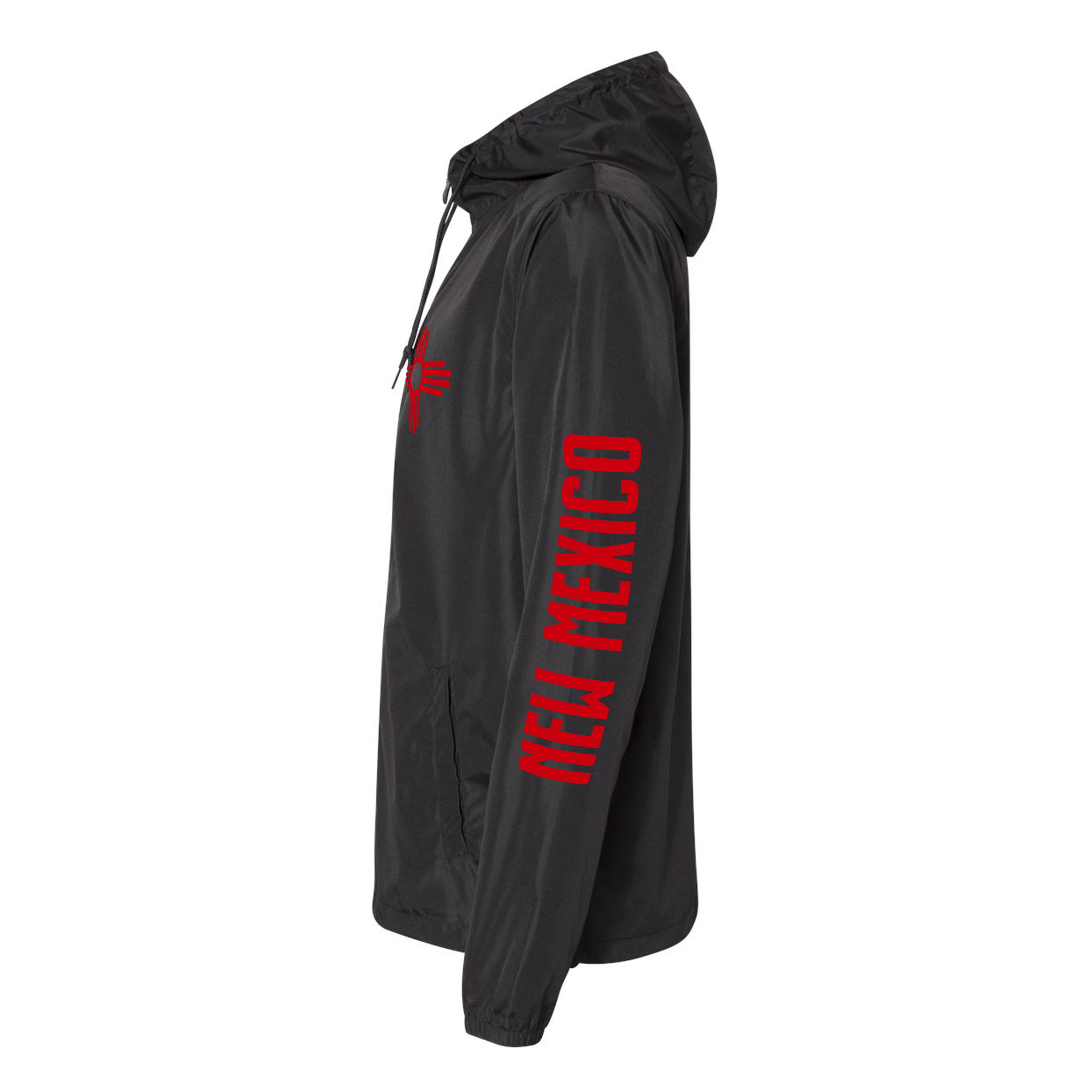 Red on Black Water Resistant Windbreaker