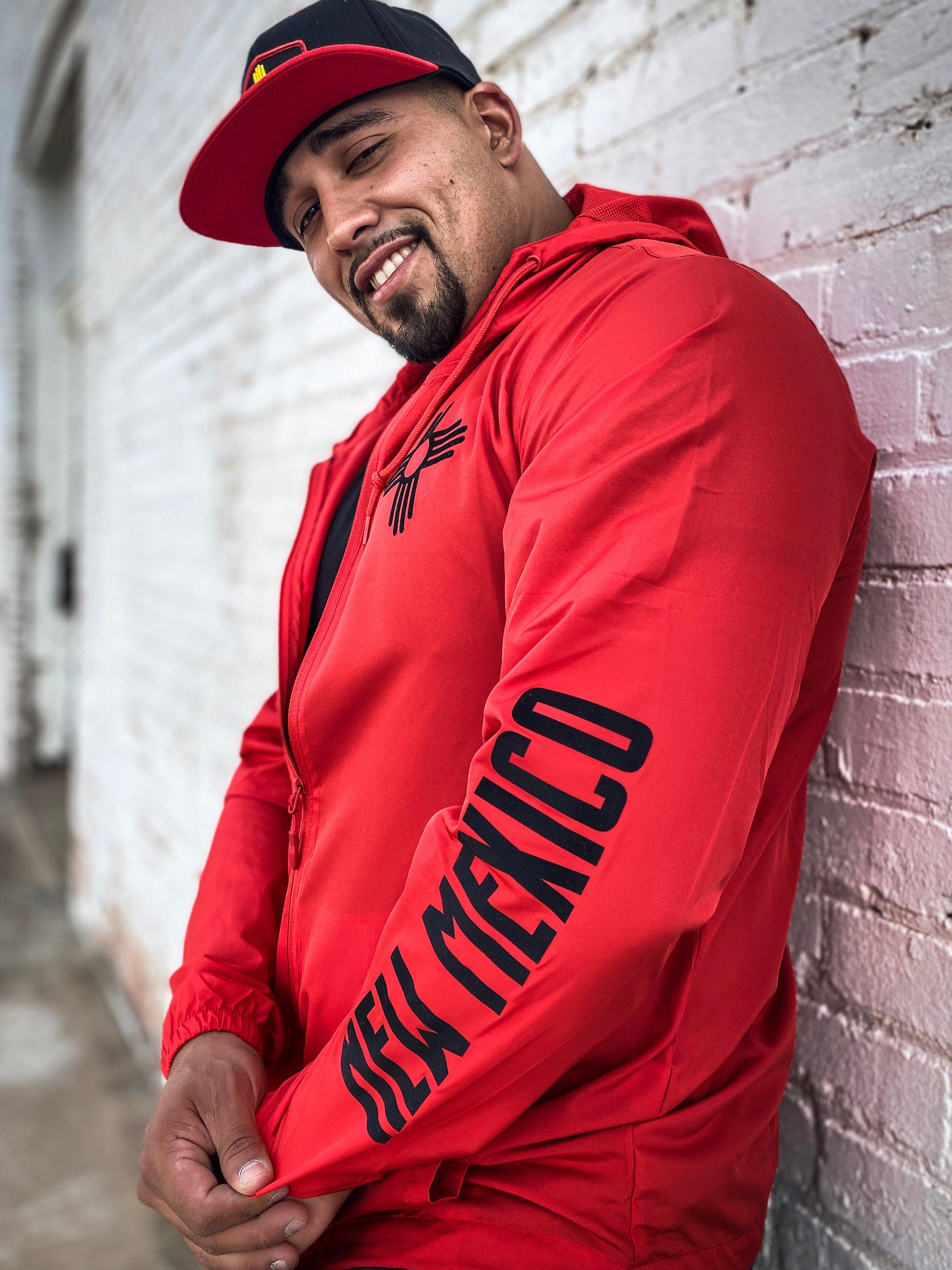 Red New Mexico Born & Raised -Water Resistant Lightweight Windbreaker